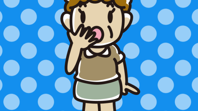 ハッとするおばさんのイラスト【色、背景あり】PNG