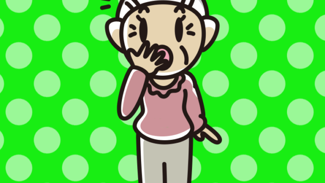 ハッとするおばあさんのイラスト【色、背景あり】PNG