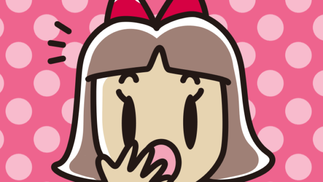 ハッとする小学生女子の顔のイラスト【色、背景あり】PNG