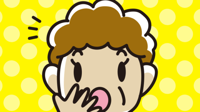 ハッとするおばさんの顔のイラスト【色、背景あり】PNG