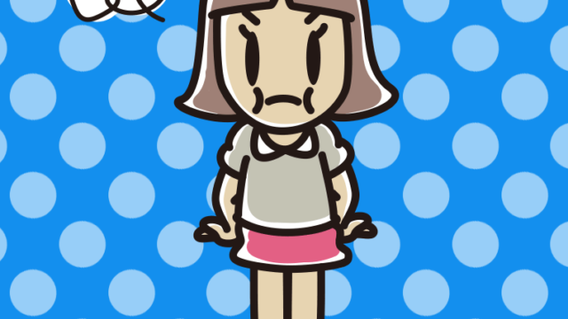 プンプン怒る小学生女子のイラスト【色、背景あり】PNG