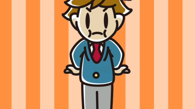 プンプン怒る男子高校生のイラスト【色、背景あり】PNG