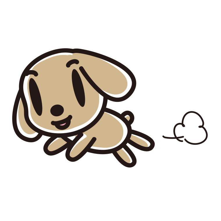 走るトイプーちゃん（犬）のイラスト【色あり、背景なし】透過PNG