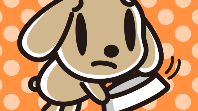 ごはんをもっと食べたいトイプーちゃんのイラスト【色、背景あり】PNG