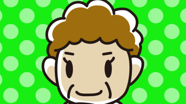 スマホを使うおばさんのイラスト【色、背景あり】PNG