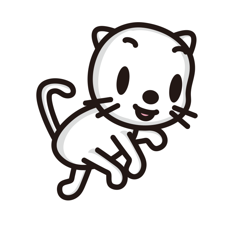 かわいいネコちゃんのイラスト【色あり、背景なし】透過PNG