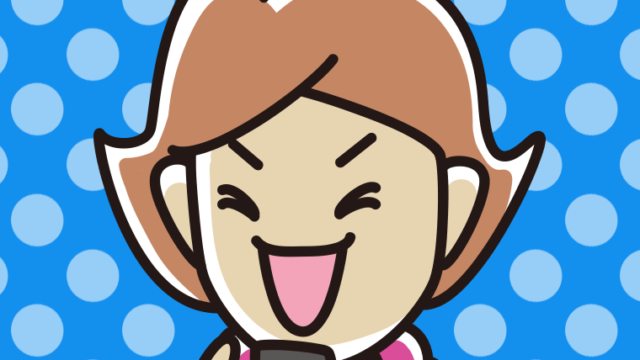 スマホを見て笑う女性のイラスト【色、背景あり】PNG