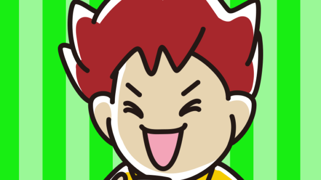 スマホを見て笑う男子大学生のイラスト【色、背景あり】PNG