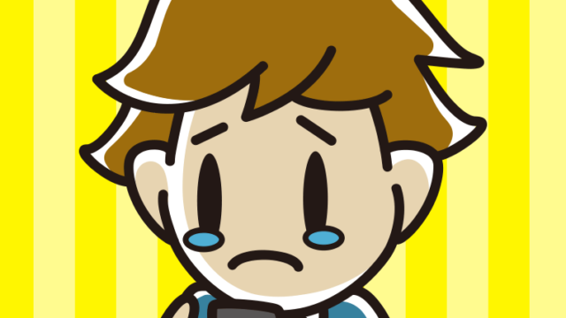 スマホを見て泣く男子高校生のイラスト【色、背景あり】PNG