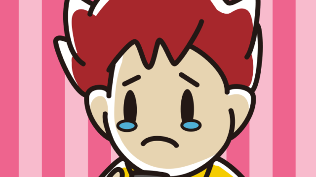 スマホを見て泣く男子大学生のイラスト【色、背景あり】PNG