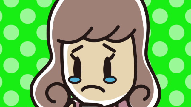 スマホを見て泣く女子大学生のイラスト【色、背景あり】PNG