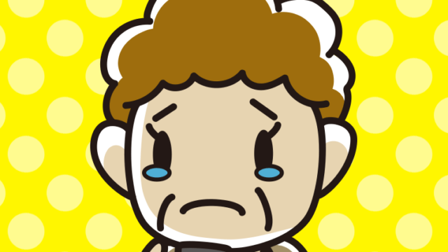 スマホを見て泣くおばさんのイラスト【色、背景あり】PNG