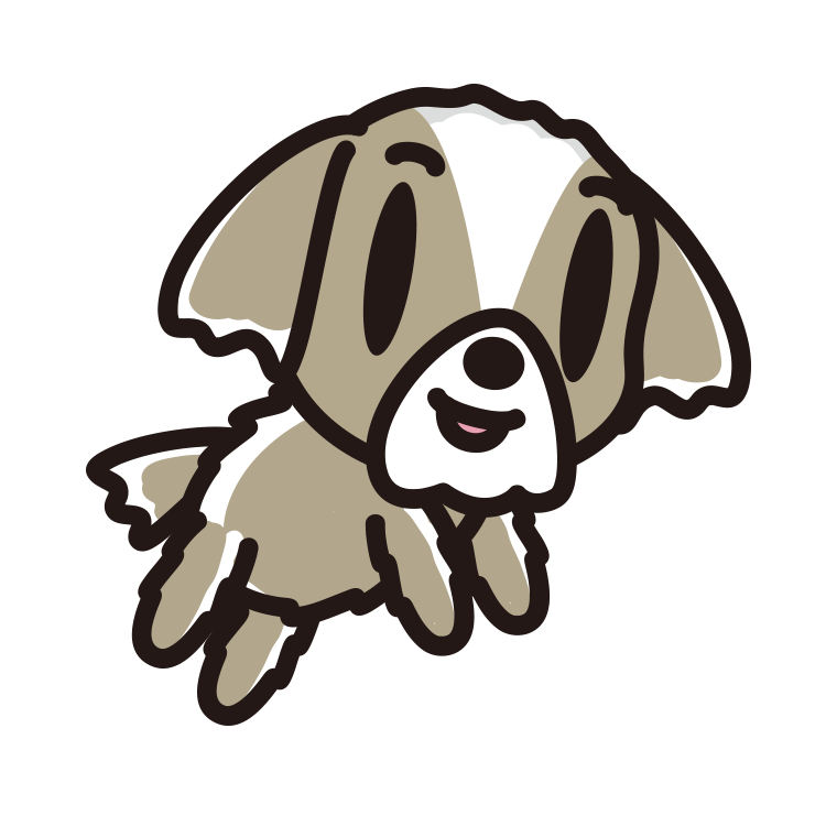 かわいいシーズーちゃん（犬）のイラスト【色あり、背景なし】透過PNG