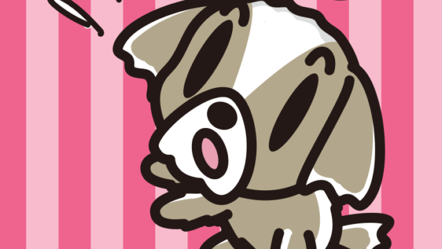 驚くシーズーちゃん（犬）のイラスト【色、背景あり】PNG