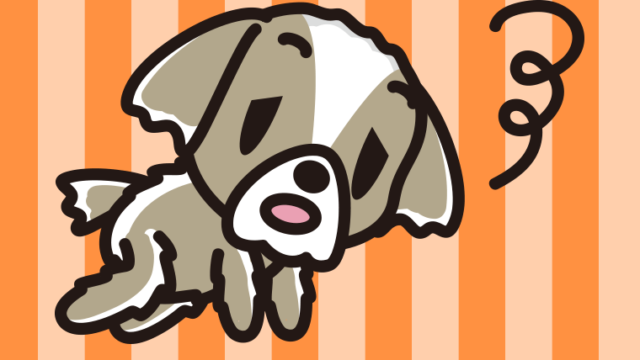 眠そうなシーズーちゃん（犬）のイラスト【色、背景あり】PNG