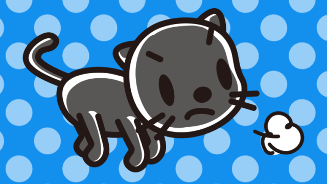 怒る黒猫ちゃんのイラスト【色、背景あり】PNG