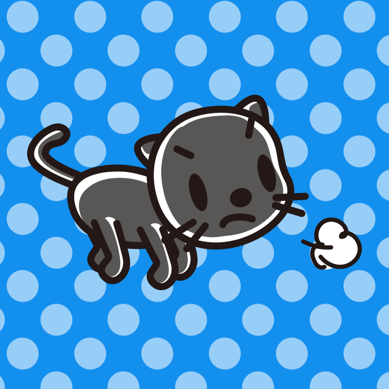 怒る黒猫ちゃんのイラスト【色、背景あり】PNG