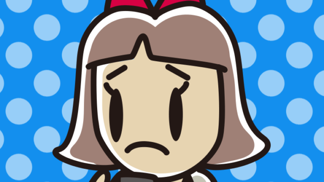 スマホを見て困る小学生女子のイラスト【色、背景あり】PNG