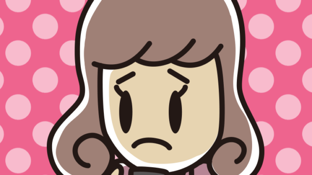 スマホを見て困る女子大学生のイラスト【色、背景あり】PNG