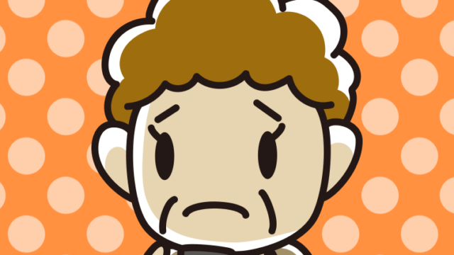 スマホを見て困るおばさんのイラスト【色、背景あり】PNG