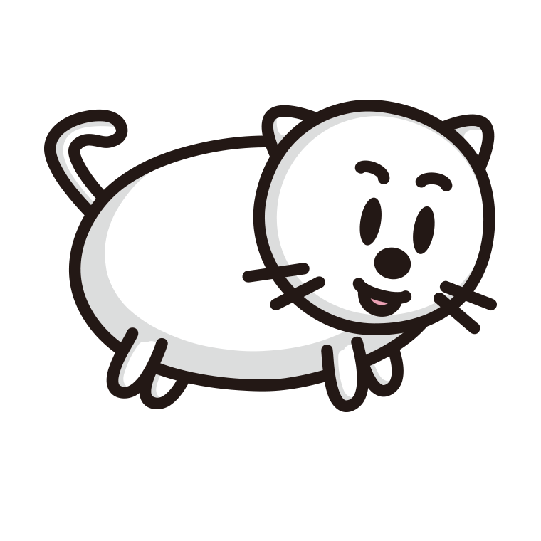 かわいい太ったネコちゃんのイラスト【色あり、背景なし】透過PNG