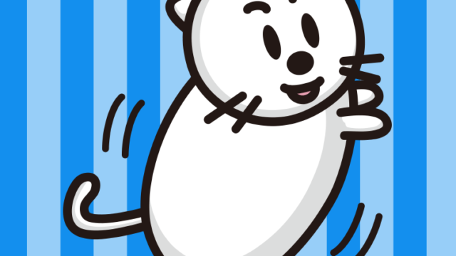 立つ太ったネコちゃんのイラスト【色、背景あり】PNG