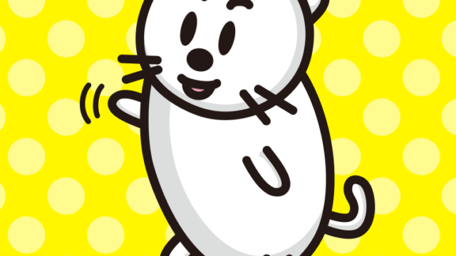 手を振る太ったネコちゃんのイラスト【色、背景あり】PNG