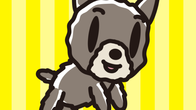 かわいいヨーキーちゃん（犬）のイラスト【色、背景あり】PNG