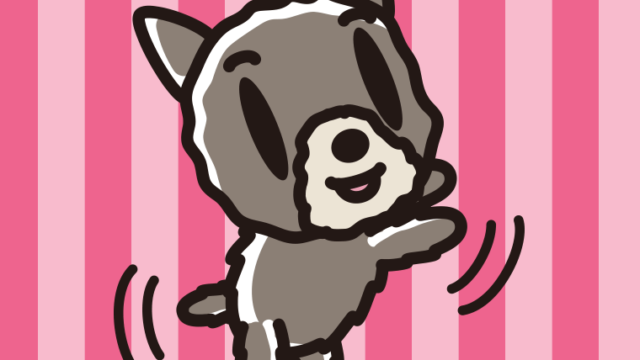 立つヨーキーちゃん（犬）のイラスト【色、背景あり】PNG