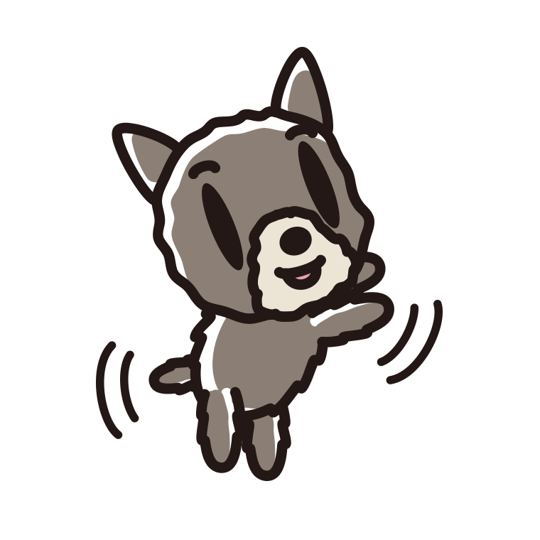 立つヨーキーちゃん（犬）のイラスト【色あり、背景なし】透過PNG