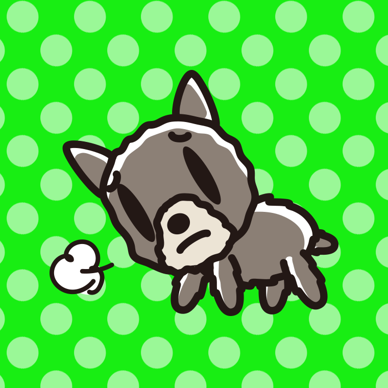 悲しそうなヨーキーちゃん（犬）のイラスト【色、背景あり】PNG