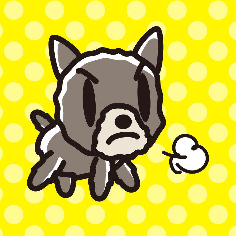 怒るヨーキーちゃん（犬）のイラスト【色、背景あり】PNG