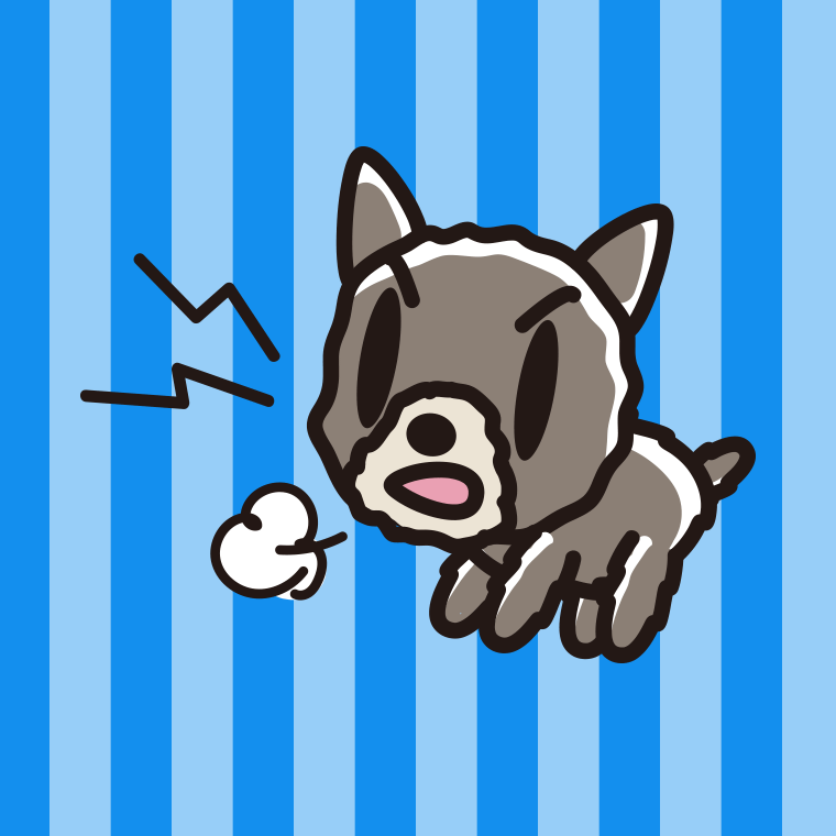 吠えるヨーキーちゃん（犬）のイラスト【色、背景あり】PNG