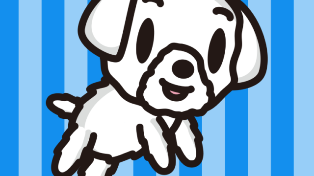 かわいいマルチーズちゃん（犬）のイラスト【色、背景あり】PNG