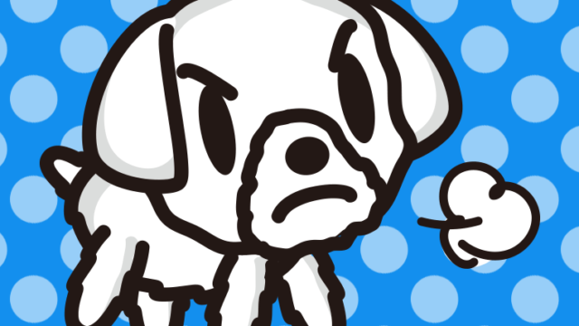 怒るマルチーズちゃん（犬）のイラスト【色、背景あり】PNG