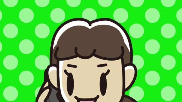 スマホで電話する女子中学生のイラスト【色、背景あり】PNG