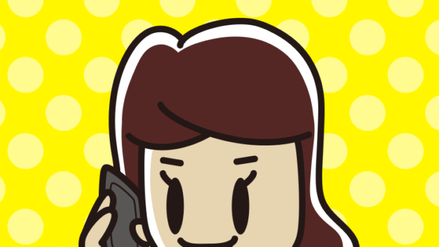 スマホで電話する女子高校生のイラスト【色、背景あり】PNG