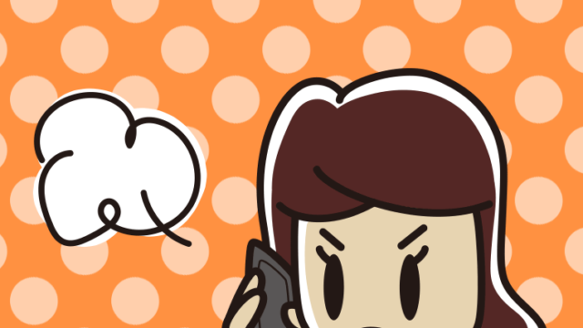 スマホで電話して怒る女子高校生のイラスト【色、背景あり】PNG