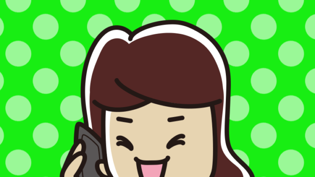 スマホで電話して笑う女子高校生のイラスト【色、背景あり】PNG