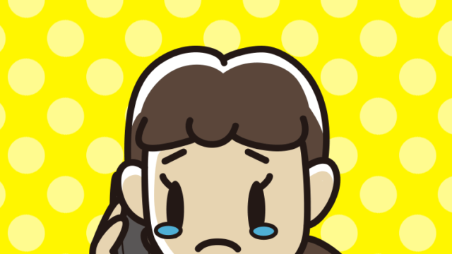 スマホで電話して泣く女子中学生のイラスト【色、背景あり】PNG