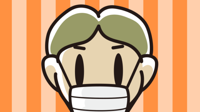 マスクをする小学生男子の顔のイラスト【色、背景あり】PNG