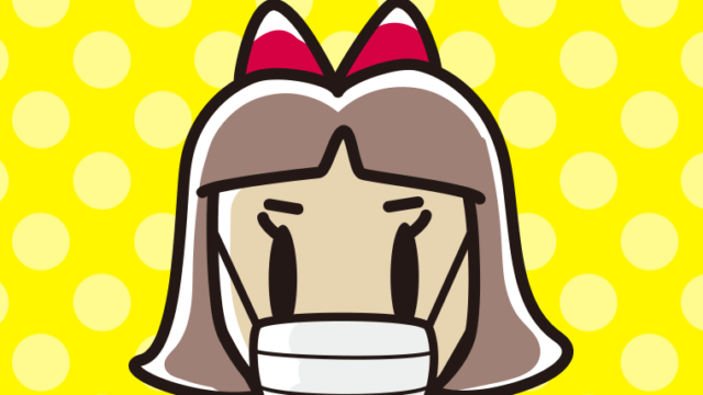 マスクをする小学生女子の顔のイラスト【色、背景あり】PNG