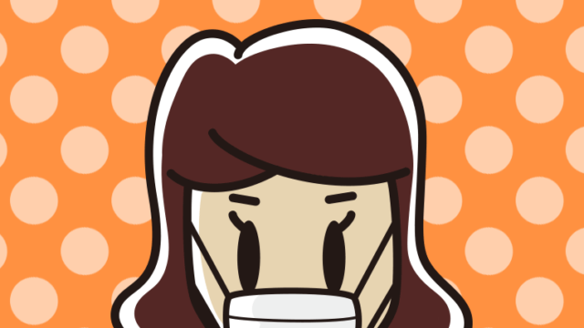 マスクをする女子高校生の顔のイラスト【色、背景あり】PNG