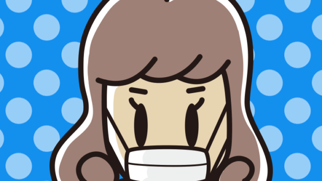 マスクをする女子大学生の顔のイラスト【色、背景あり】PNG