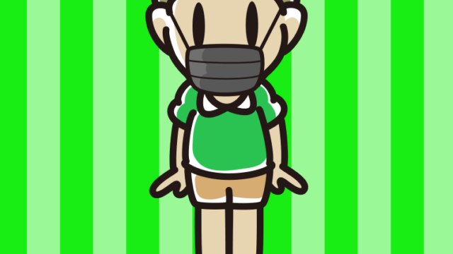 黒マスクをする小学生男子のイラスト【色、背景あり】PNG