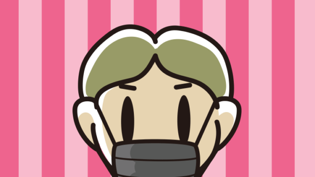 黒マスクをする小学生男子の顔のイラスト【色、背景あり】PNG