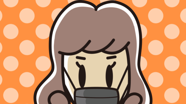 黒マスクをする女子大学生の顔のイラスト【色、背景あり】PNG