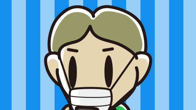 マスクをしてスマホを使う小学生男子のイラスト【色、背景あり】PNG