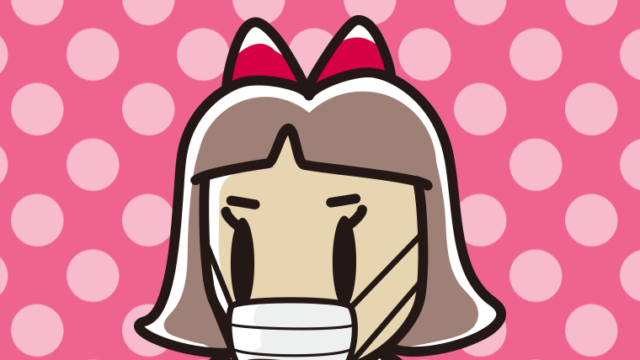 マスクをしてスマホを使う小学生女子のイラスト【色、背景あり】PNG