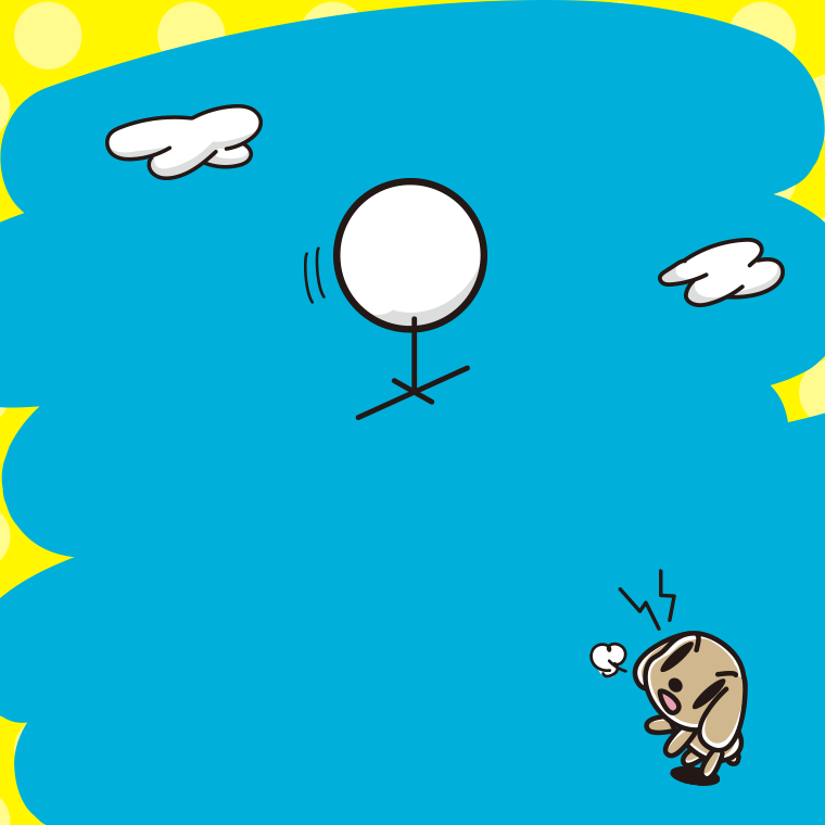 謎の気球のイラスト【色、背景あり】PNG